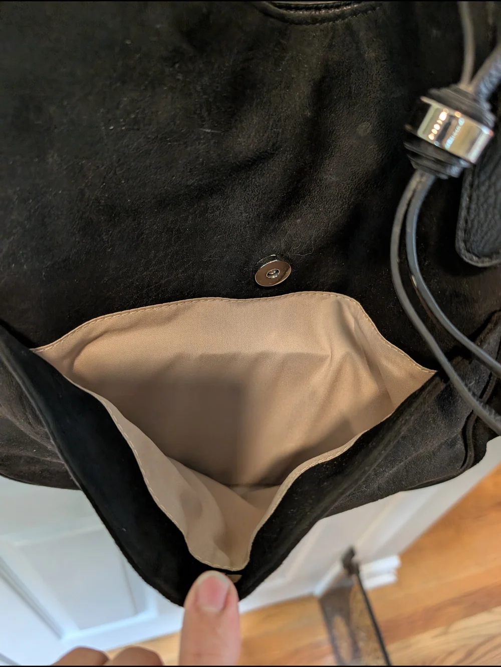 NWT Sondra Roberts Squared Hobo Style Bag In Black